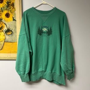 Green American eagle Sweatshirt “hangin since 1977”